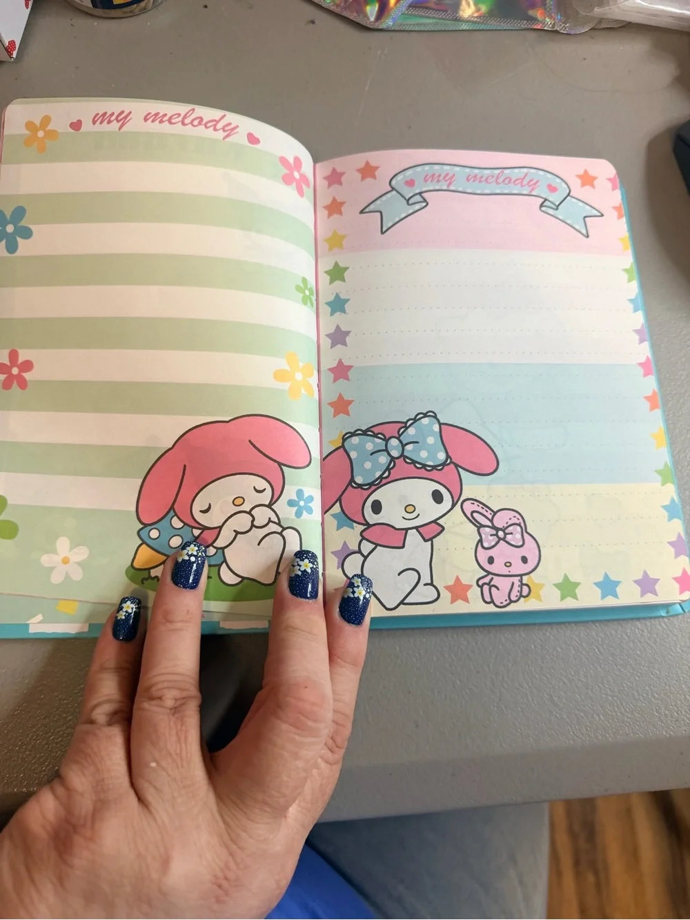 HGJ-371 Hangyodon Hardcover Notebook - Aqua Blue with Pink Accent